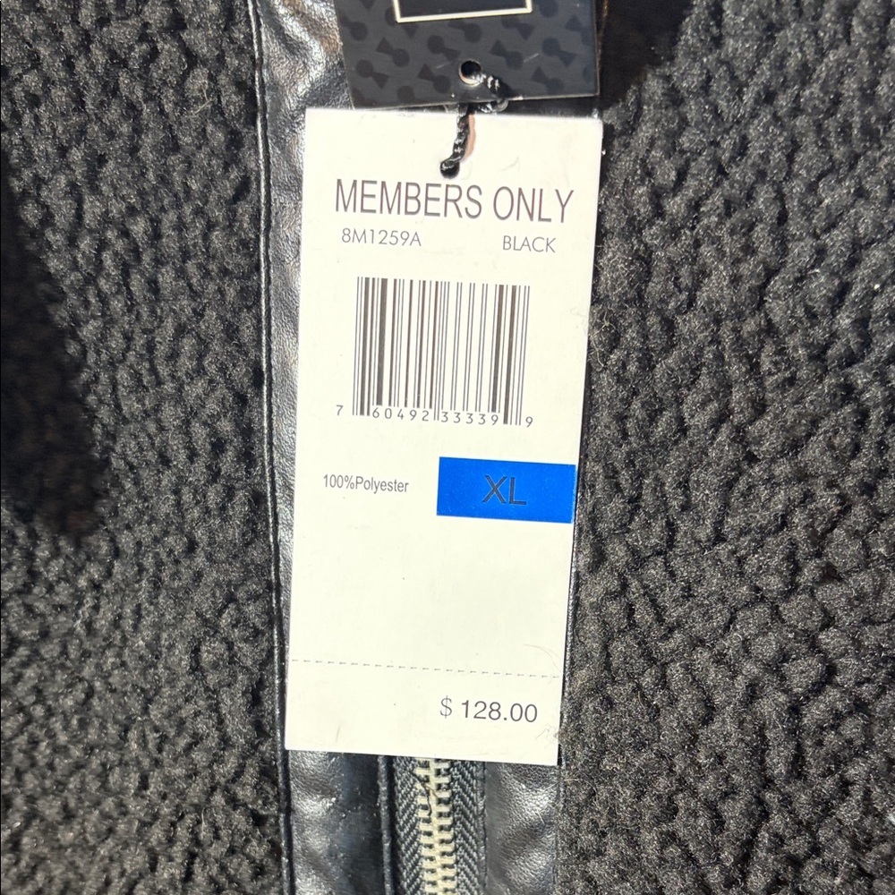 Members Only Women’s Black Moto Faux Suede Plush Jacket - NWT - XL - Picture 5 of 16